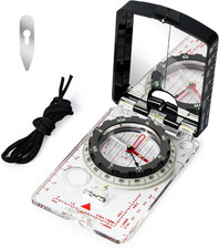 Orienteering Compass With Sighting Mirror - Adjustable Declination For Hiking Orienteering Compass With Sighting Mirror - Adjustable Declination For Hiking