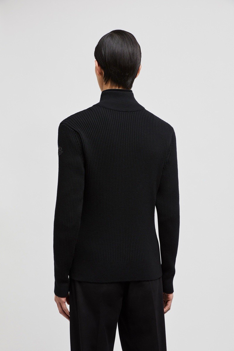 Moncler Black Wool Zip-Up Cardigan Size XXL thumbnail 5