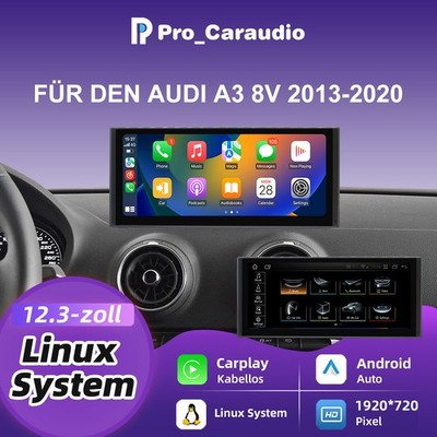 12.3'' Wireless GPS Autoradio Android auto apple CarPlay Für AUDI A3 2013-2020