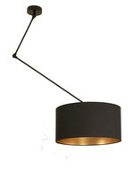 Deckenlampe Wohnzimmer Stoff Schwarz Gold E27 Ø 40 Cm Deckenleuchte Verstellbar