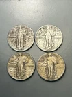 Standing Liberty Quarter Lot of 4 Coins - 90% Silver - VG