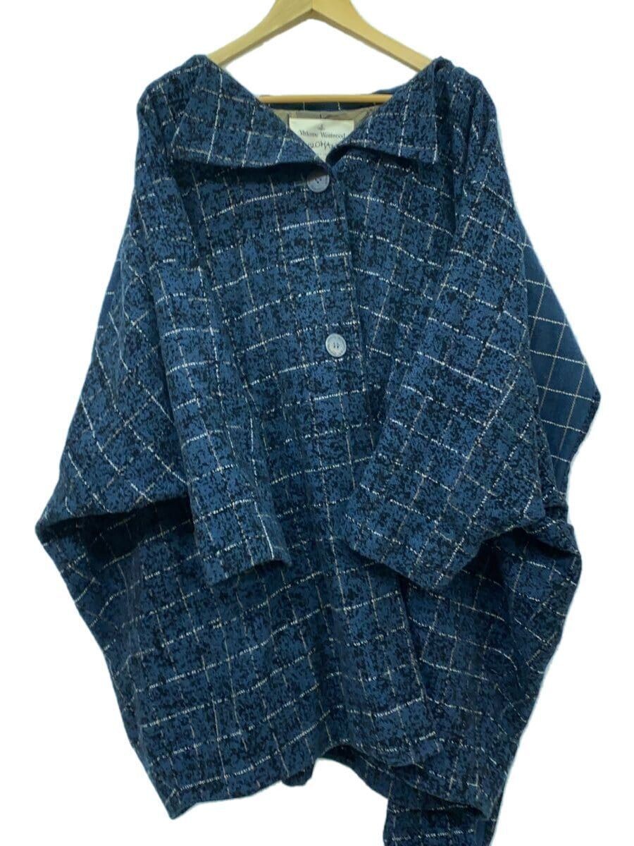 ALTRA Vivienne Westwood altro cappotto 38 lana blu navy check