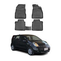 Omac Gummimatten FußMatten FüR Nissan Note 2012-2020 TPE Automatten Schwarz 4X