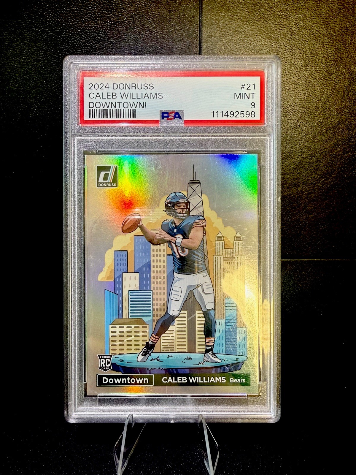 CALEB WILLIAMS DOWNTOWN! 2024 Donruss #21 PSA 9 Mint BEARS