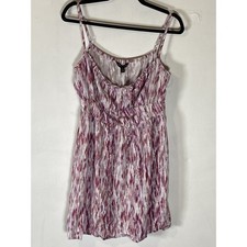 Banana Republic Abstract Print Tassel Sleeveless Dress Petite Large Watercolor
