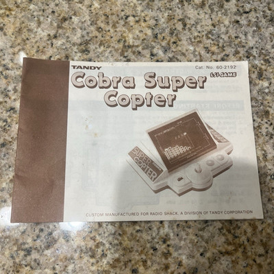 Vintage Tandy Cobra Super Copter LSI Game Instruction Manual Cat. No. 60-2192