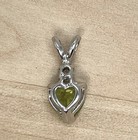 14k Peridot & Moissanite Heart Pendant — photo 4