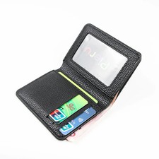 Ultra thin Lychee Print Leather Wallet for Men Multi-function Credit Card Bag Bu