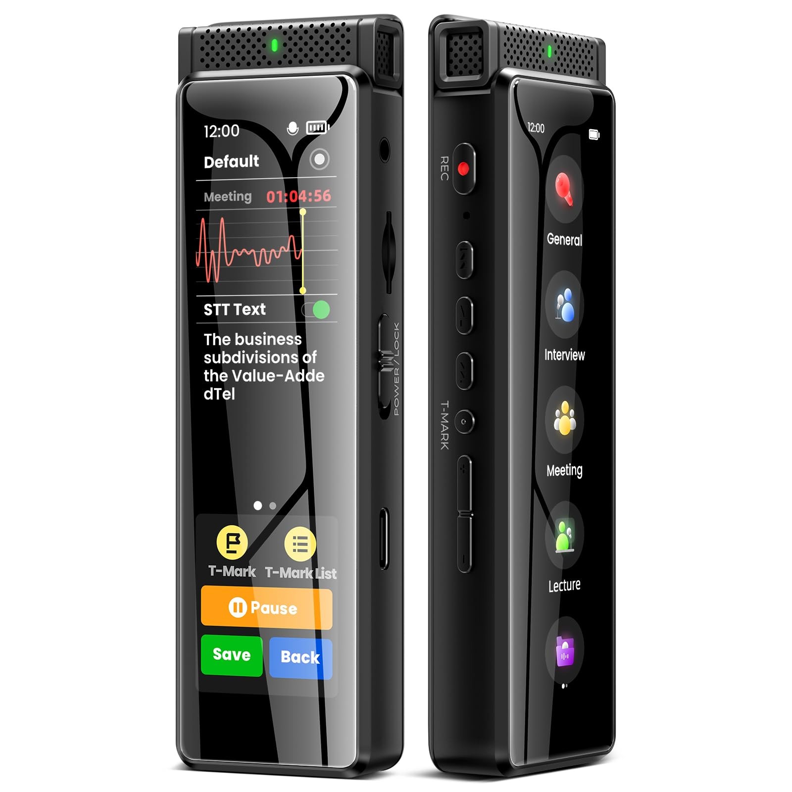 With Playback, R1 Full Touchscreen Voice Recorde...