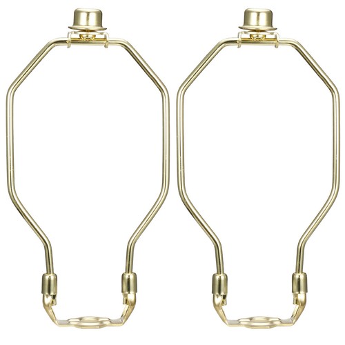 2 x Juego de soportes para acabados de arpa de lámpara de latón pulido de 8" para lámparas de mesa y pie - Imagen 1 de 6