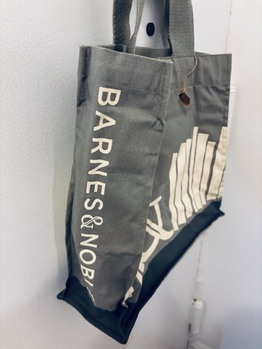 Barnes and Noble Tote Bag Canvas Book Gray - Picture 3 of 9