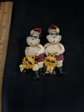 Lunch At The Ritz Vintage Christmas Earrings Santa Claus Articulates
