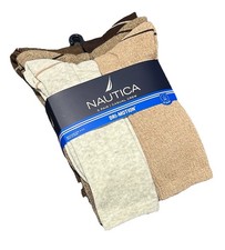Nautica 5-Pair Men's Casual Crew Socks  Assorted Brown/Neutral