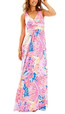 NWT LILLY PULITZER Sloane Playa Hermosa Maxi Pink Dress Colorful Sz XL 198