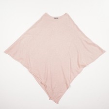 D&F FASHION Damen Strick Poncho Gr. One Size Rosa Feinstrick Kaschmir & Wolle