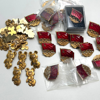 Vintage Soviet Russian 1980 USSR Olympic Games Pin Badges Enamel Misha Bear LOT