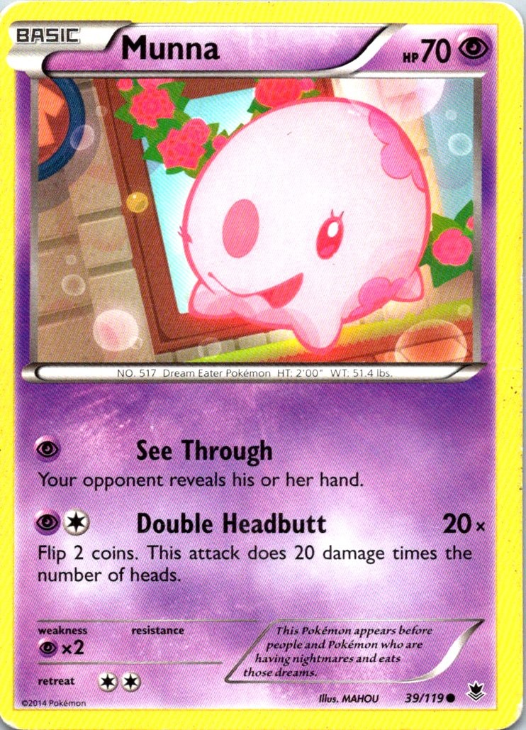 Munna 39/119 Common XY - Phantom Forces MP Pokemon