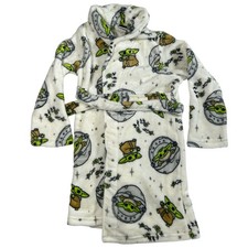 Star Wars The Child Baby Yoda Fleece Robe Kids Size S 6-6X Hooded Cozy