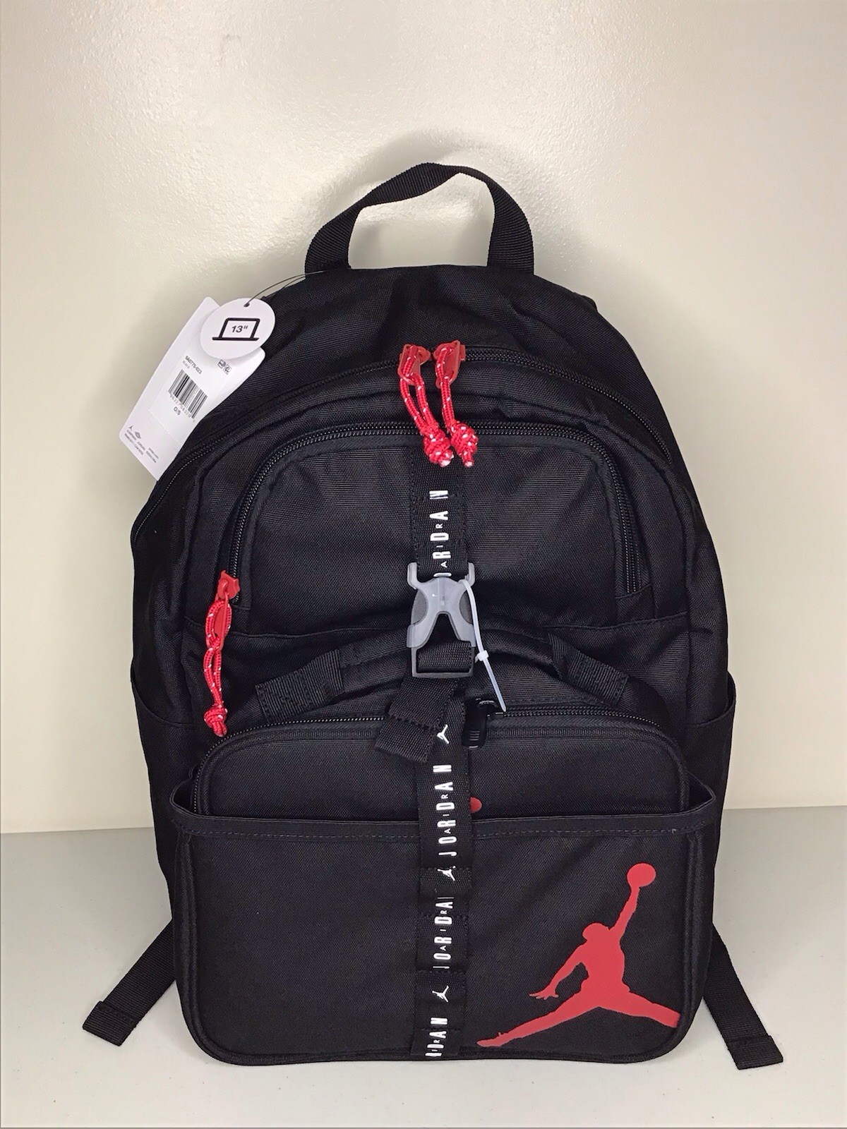 Nike Jordan KID Backpack 13" Laptop LUNCH BOX Black SCHOOL Bag 9A0775-023