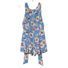 ASTR The Label Floral Romper Womens Size S Blue Pink White Sleeveless Mini