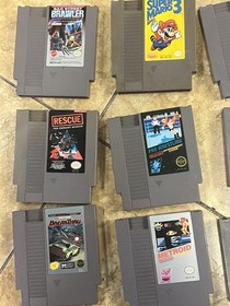 Lot Of 20 Nintendo NES Video Games Super Mario 2 3 Metroid Tmnt Surfari Rare Vtg