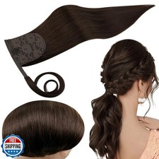 RUNATURE Ponytail Extension Human Hair, Wrap Around Real Human Hair Ponytail 
