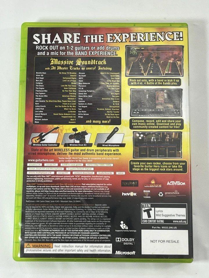 Xbox 360 Rock Band Bundle Drums Guitar Mic - Image 3 of 4