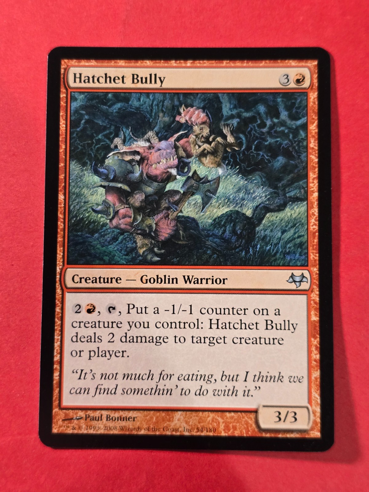 2008 Magic The Gathering Eventide #54 Hatchet Bully, UC, NF, cd1