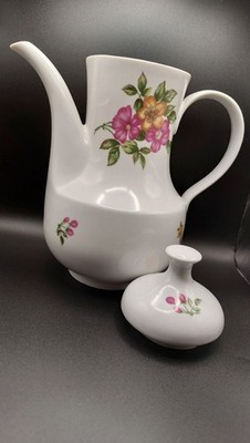 Vintage Kaffeekanne KAHLA (DDR) mit Blumen-Dekor
