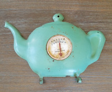 Vintage Teapot Room Thermometer TELTRU Thermometer Co. Rochester NY Made in USA