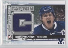 2013-14 In the Game-Used Captain-C Silver ITG Vault Blue 1/1 Dion Phaneuf 0s5