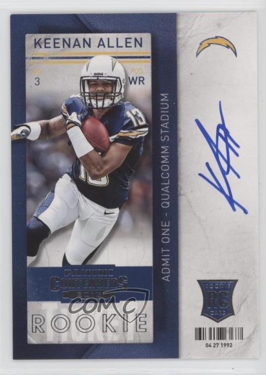 2013 Panini Contenders Keenan Allen #217 Rookie Auto RC 5o1