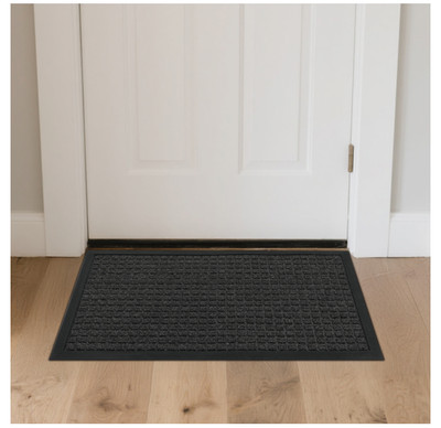 1PC Polypropylene Small Grid Composite Rubber Mat, Gray, 45x75x0.7cm, Kitchen &