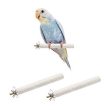 2Pcs 15 x 1.8 cm L x W Wood Perch Stand Colorful Paw Grinding Stick, White