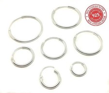 Single Mens Sterling Silver Hoop Sleeper Earring 6mm-18mm Tiny-Small-Large New 