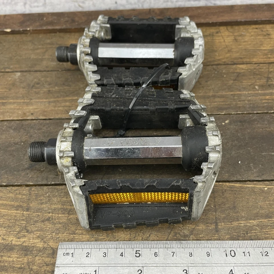 Pedales de bicicleta BMX VP-999 Chromoly aleación 9/16 3 piezas reflectores retro BMX años 80 90 Foto 3 de 4