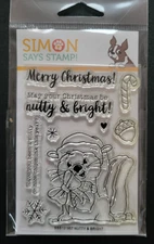 SIMON SAYS STAMP Nutty & Bright Clear Acrylic Stamp Set Christmas Squirrel