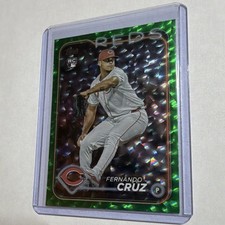 Topps 2024 Update Series Fernando Cruz US308 Green Crackle Foilboard Reds /499