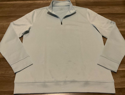 HICKEY FREEMAN MOCK NECK 1/4 ZIP GOLF PERFORMANCE LONG SLEEVE ( MENS M ) BLUE