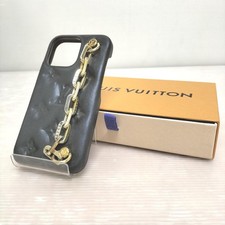 LOUIS VUITTON Bag Charm Black Leather M81392 Auth Japan
