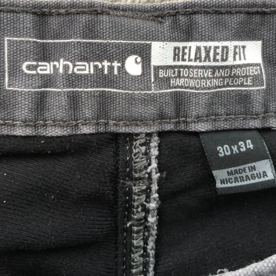 Carhartt Mens Work Pants Size 30x34 Gray Relaxed Fit Straight Leg Casual Classic - Image 3 of 4