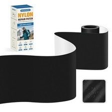 KING MOUNTAIN Self Adhesive Nylon Fabric Repair Tape, Nylon-4"W 63"L, Black
