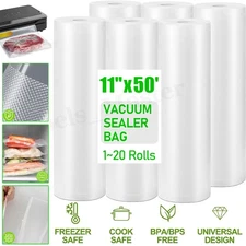 11"x50' Giant Rolls Vacuum Sealer Bags Embossed Food Saver Storage Bag BPA Free