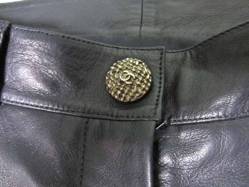 $6965 Chanel Mixed Media Lambskin Leather Fringed Tweed Zip Pants 36 NWT 12A image 3