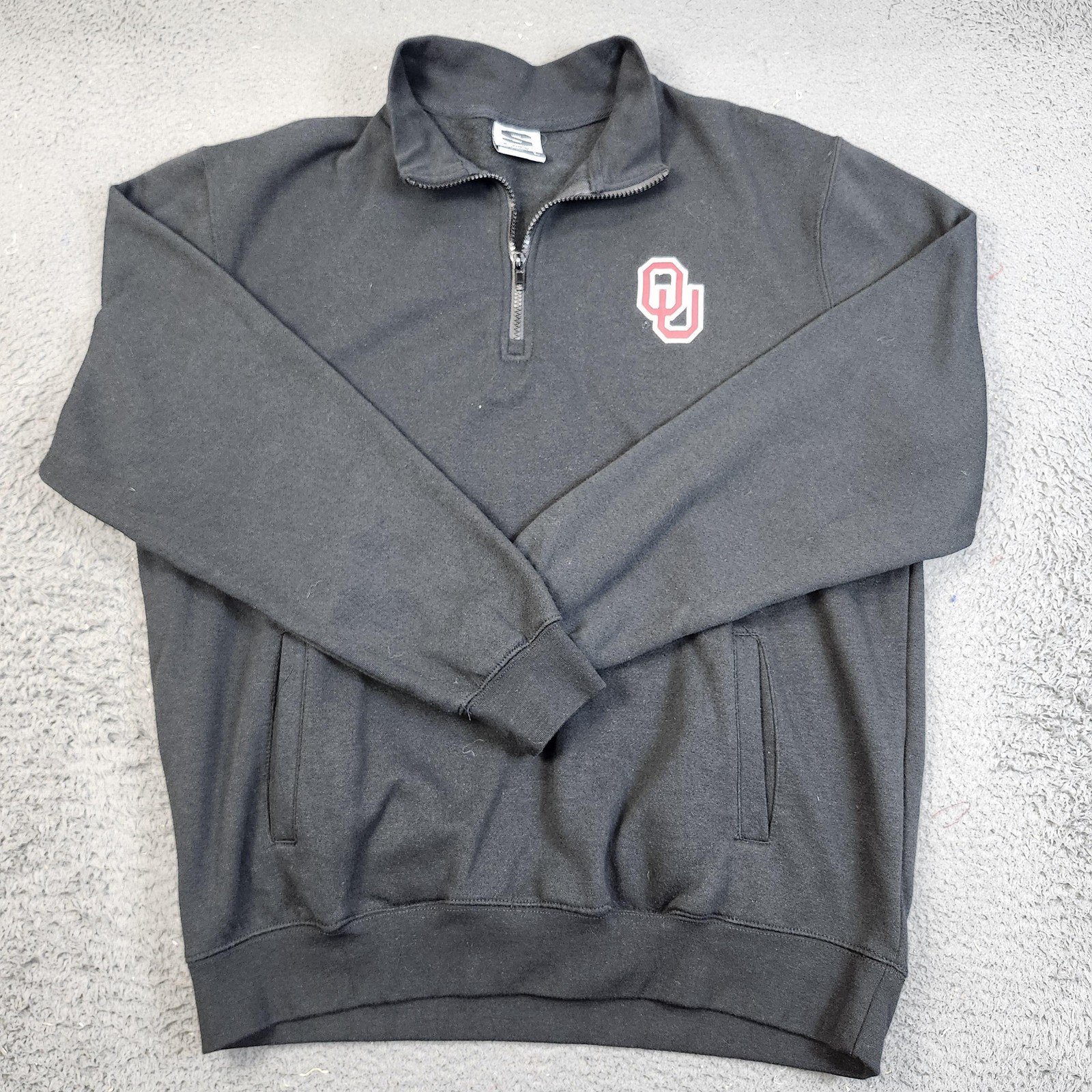 Oklahoma Sooners Sweatshirt Mens Large Gray NCAA Football Zip Pullover