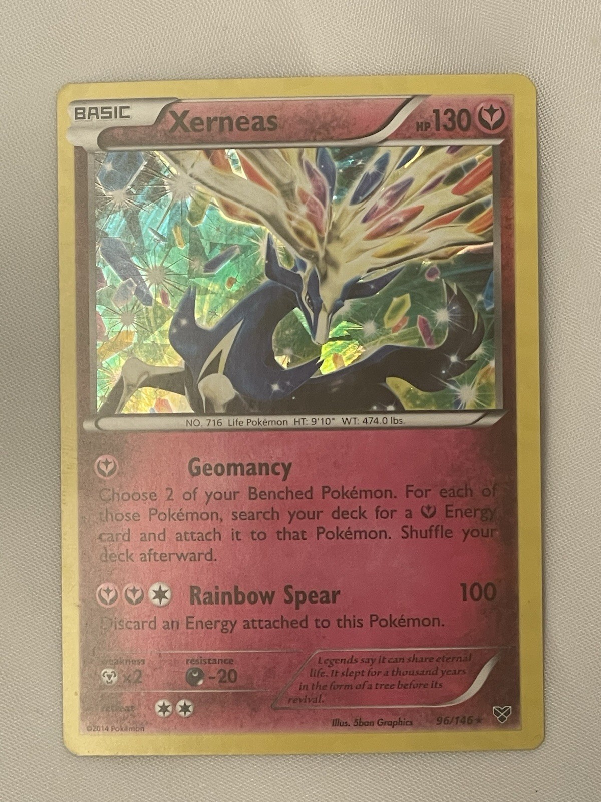 Pokemon Xerneas Cracked Ice Holo Rare Card 96/146 XY 2014