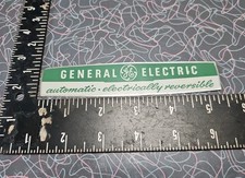 General Electric Vintage Metal Name Plate Badge Emblem "Automatic Electrically
