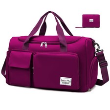Sporttasche Damen Reisetasche mit Schuhfach und Nassfach Gro&szlig; Gym Bag Faltbar...