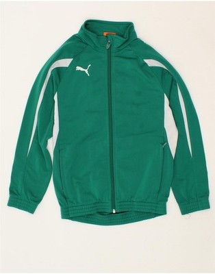 Puma Jungen Trainingsanzug Oberteil Jacke 7-8 Jahre Small Grün Colourblock BV40