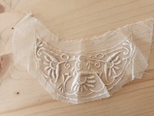 Application ancienne broderie sur tulle création cuture fleur T4-7
